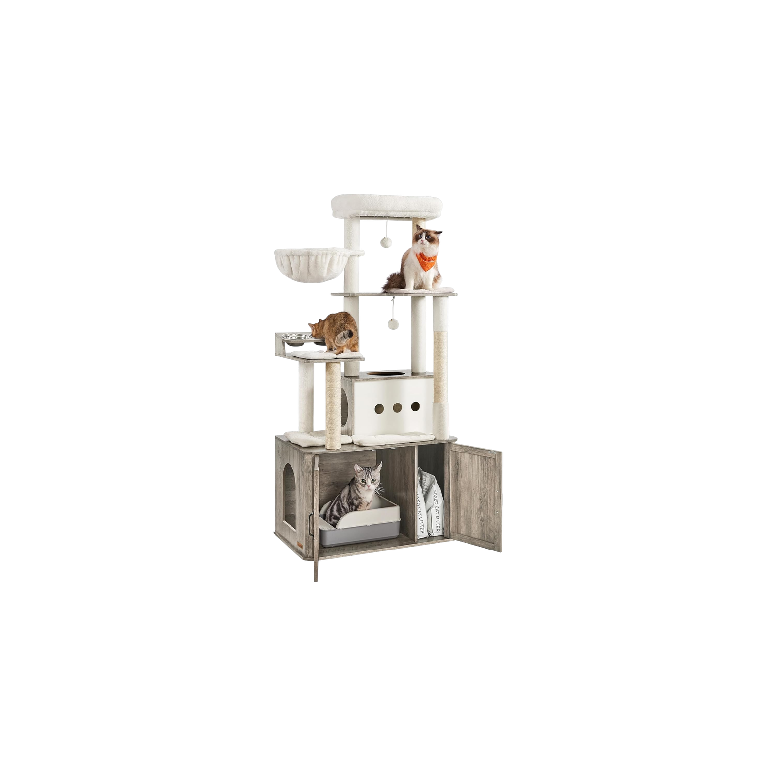 Cat Tower with Food Station by Feandreacattrees